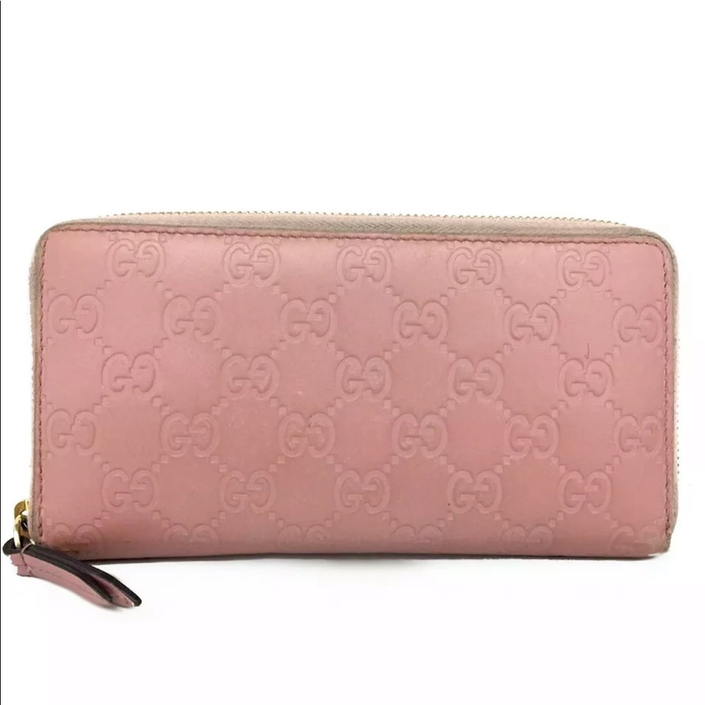 GUCCI Shima Pink Leather Zippy Continental Wallet - Picture 4 of 12